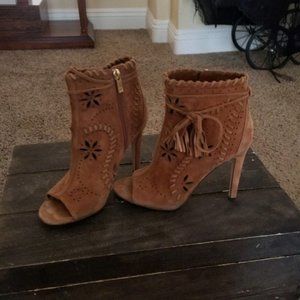 Size 5 1/2 Ivanka Trump Booties in a brown soft suede